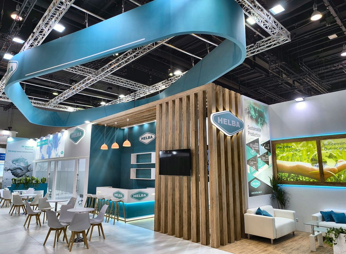 Helba stand, corner view — CPHI Worldwide